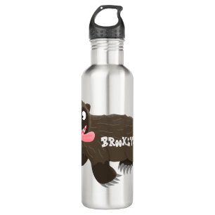 Funny hungry wolverine animal cartoon stainless steel water bottle