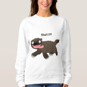 Funny hungry wolverine animal cartoon sweatshirt