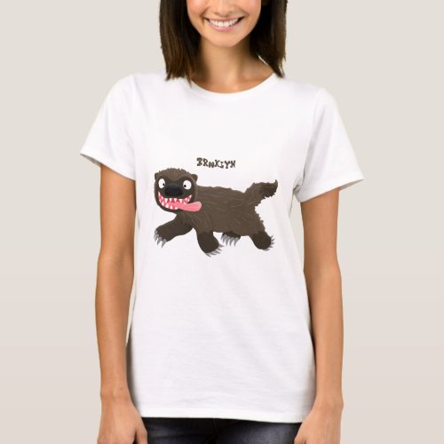 Funny hungry wolverine animal cartoon T_Shirt