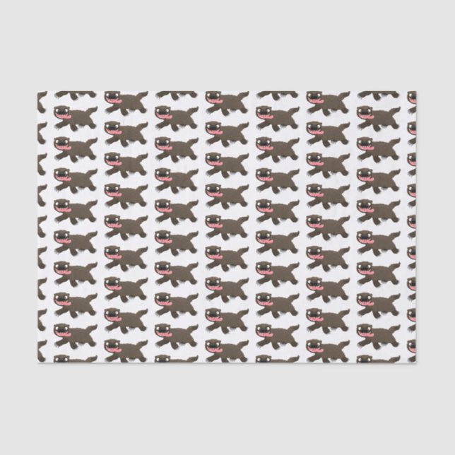 Funny hungry wolverine animal cartoon tissue paper (Front)