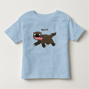 Funny hungry wolverine animal cartoon toddler t-shirt