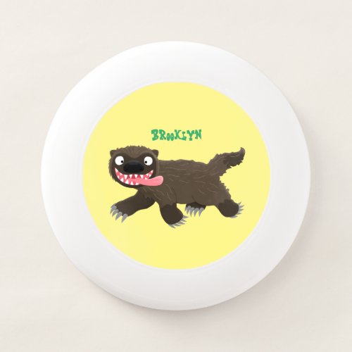 Funny hungry wolverine animal cartoon Wham_O frisbee