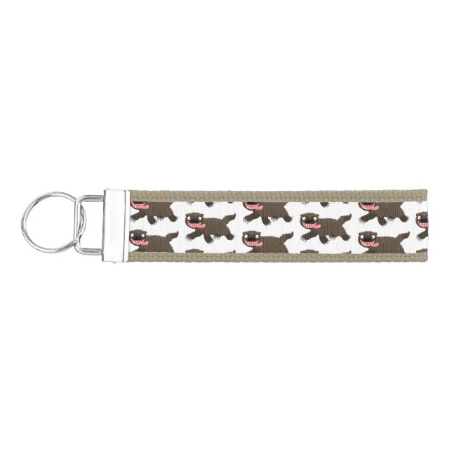 Funny hungry wolverine animal cartoon wrist keychain (Keys on Left)