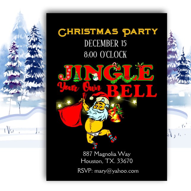 Funny Hunrous Santa Christmas Party Invitation (Creator Uploaded)