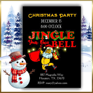 Funny Hunrous Santa Christmas Party Invitation