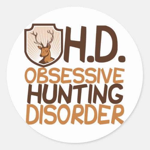 Funny Hunting Classic Round Sticker