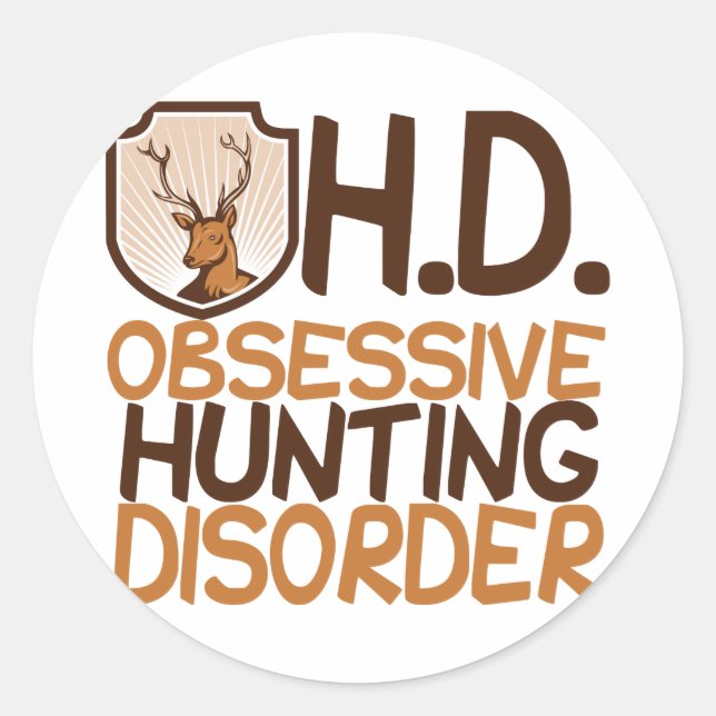 Funny Hunting Classic Round Sticker (Front)