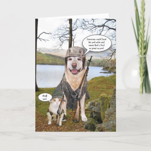 Funny Hunting DogLab Fathers Day Card