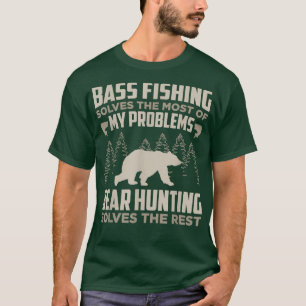 Funny Hunting Lover Bass Fishing Graphic for Bear T-Shirt