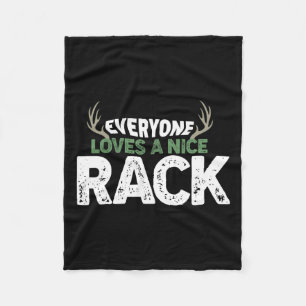 Funny Hunting Nice Rack Antlers Deer Hunter Humor  Fleece Blanket