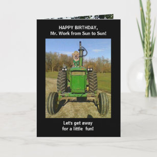 Funny Husband/Farmer Birthday Card