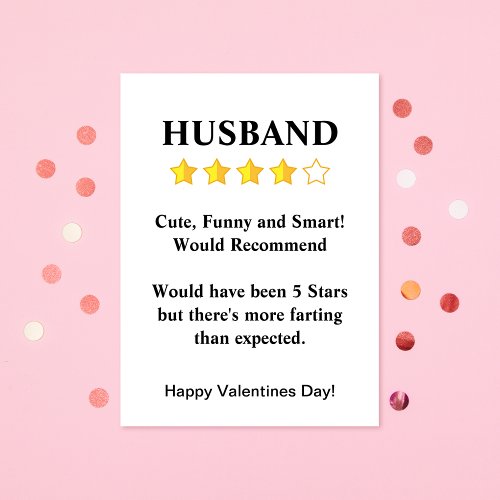Funny Husband Farting Valentines Card