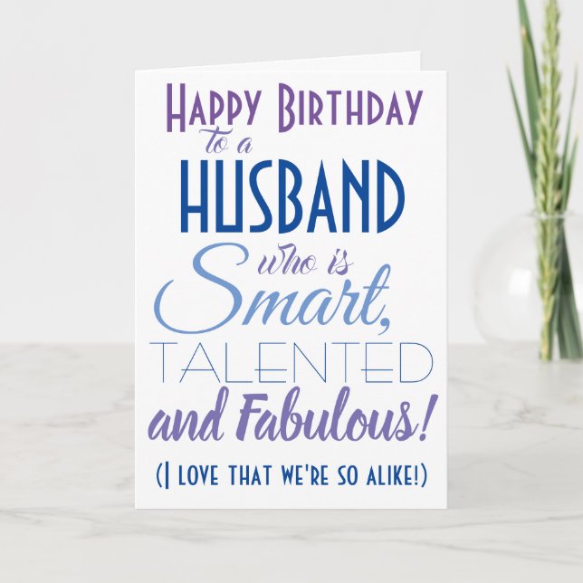 Funny Husband Happy Birthday Card (Front)