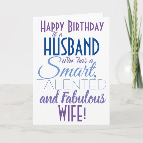 Funny Husband Happy Birthday Card