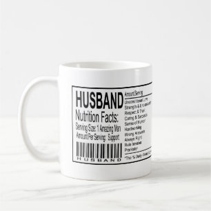 Funny Husband Nutrition Facts Coffee Mug