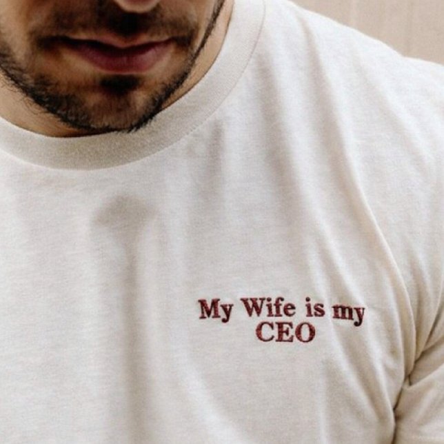 Funny Husband Quote gift Embroidered T-Shirt (Creator Uploaded)