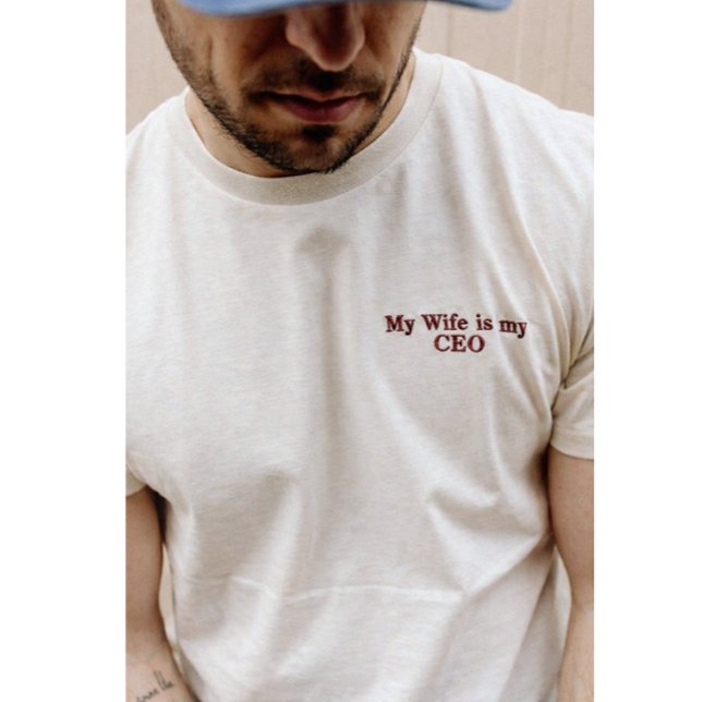 Funny Husband Quote gift Embroidered T-Shirt (Creator Uploaded)