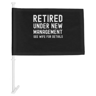 Funny husband retirement gift retired 2022 for men car flag