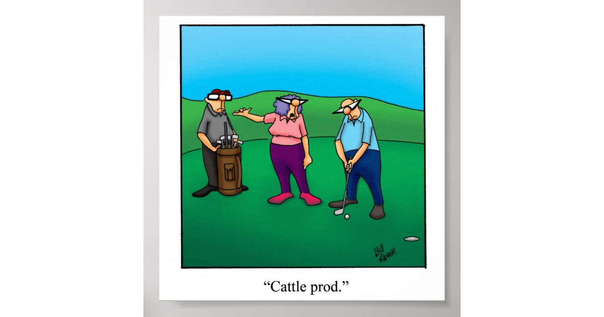 Funny Husband & Wife Golf Poster Zazzle