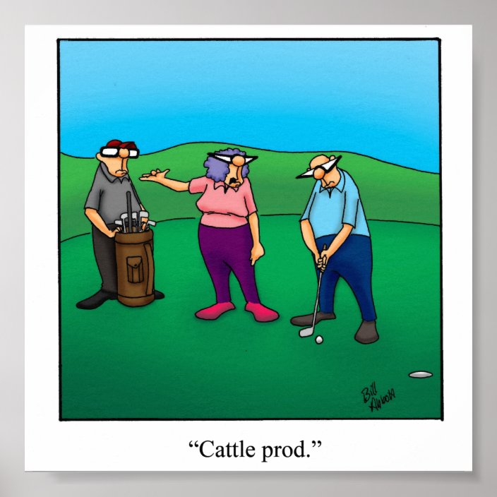 Funny Husband And Wife Golf Poster 