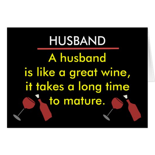 Funny Husband Wine Card (Front Horizontal)