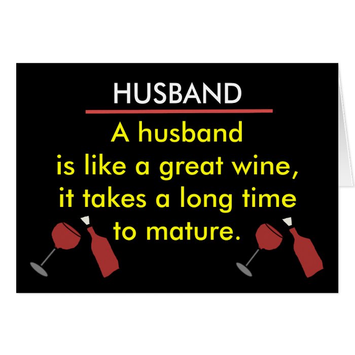 Funny Husband Wine Card