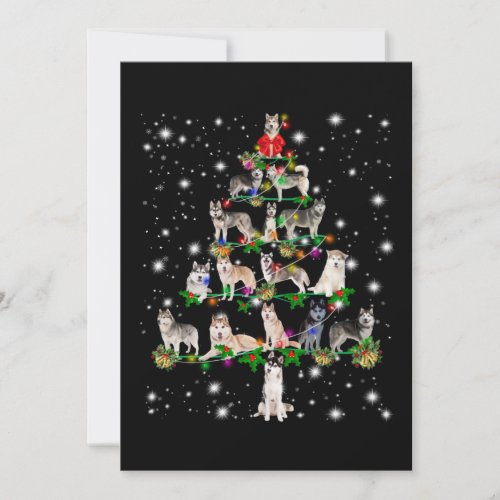 Funny Husky Christmas Tree Ornaments Decor Holiday Card
