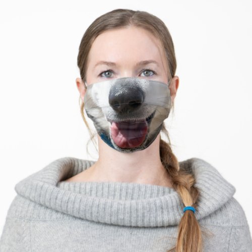 Funny Husky Dog Nose Smiling Tongue Face Mask