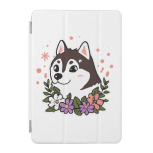 Funny Husky Flowers Dog Lovers iPad Mini Cover