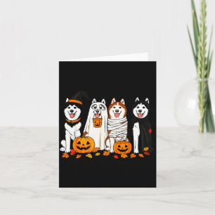 Funny Husky Ghost Dogs Halloween Dog Soky  Card