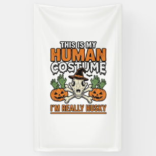 Funny Husky Human Costume Halloween Dog Shirt Desi Banner