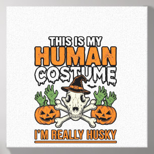 Funny Husky Human Costume Halloween Dog Shirt Desi Canvas Photo Tile