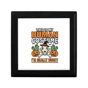 Funny Husky Human Costume Halloween Dog Shirt Desi Gift Box