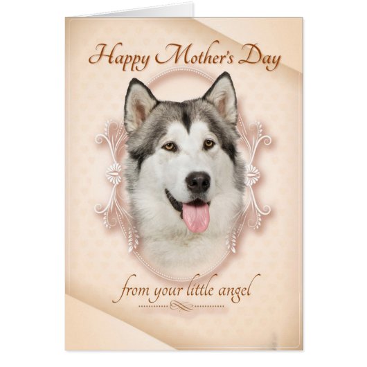 Funny Husky Mother's Day Card (Front)