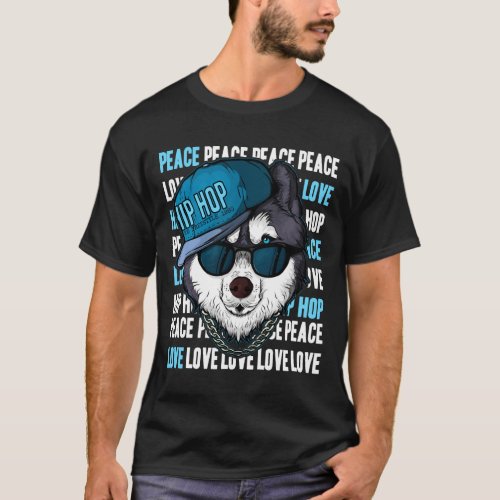 Funny Husky Rapper Hip Hop  Rap Music Fan T_Shirt