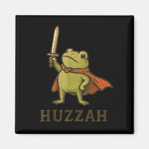 Funny Huzzah Frog Shirt, Vintage Toad Knight Tee Magnet