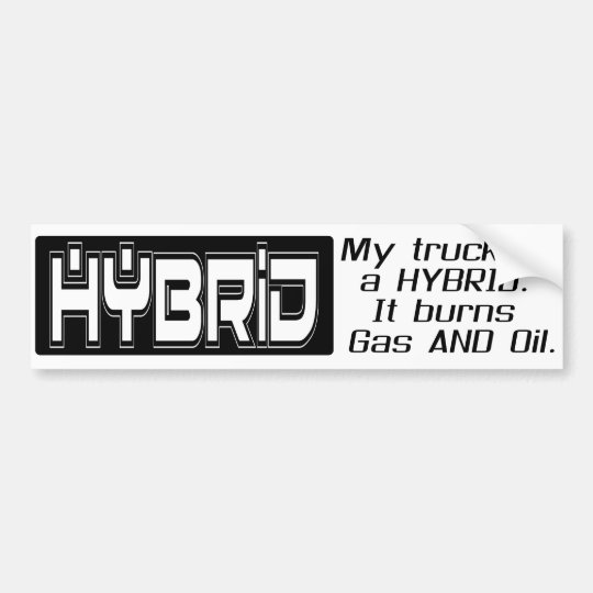 Funny HYBRID TRUCK Bumper Sticker