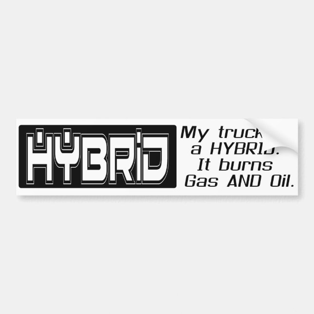 Funny HYBRID TRUCK Bumper Sticker (Front)