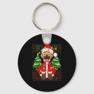 Funny Hyena Christmas Lights Santa Costume Ugly Xm Keychain