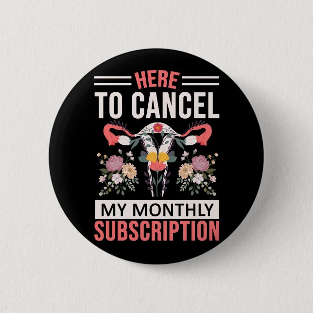 Funny Hysterectomy Flowers Uterus Removal Button (Front)