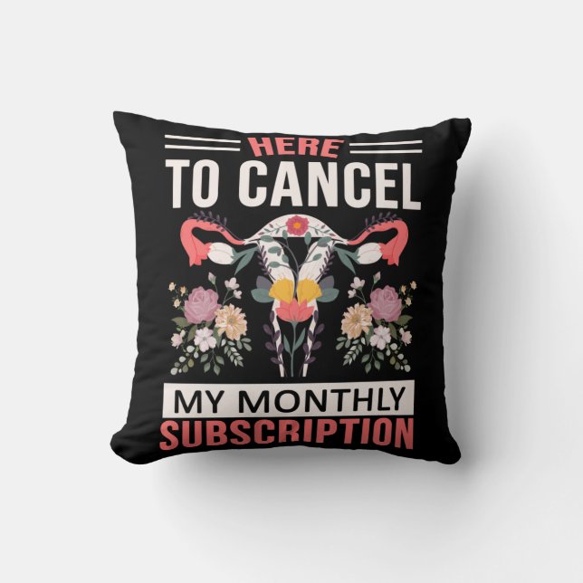 Funny Hysterectomy Flowers Uterus Removal Throw Pillow (Front)