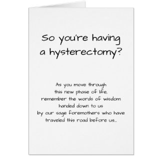 Funny Hysterectomy Get Well Card
