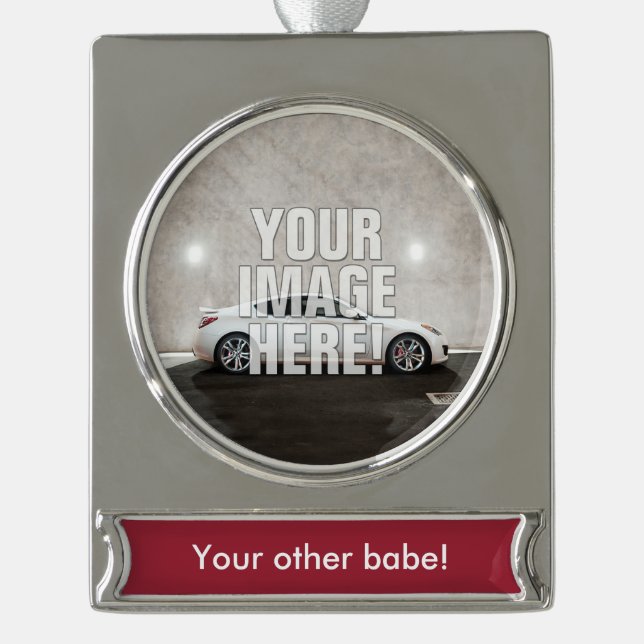 Funny Hyundai Genesis Coupe - Add your car! Silver Plated Banner Ornament (Front)