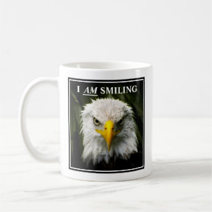 Funny I Am Smiling Grumpy Eagle Photo Coffee Mug