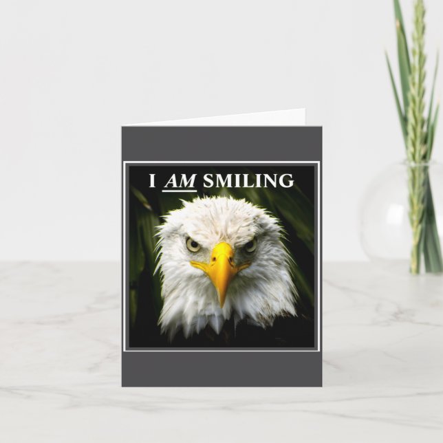 Funny I Am Smiling Mpy Eagle Photo  Card (Front)