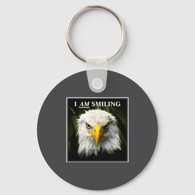 Funny I Am Smiling Mpy Eagle Photo  Keychain (Front)