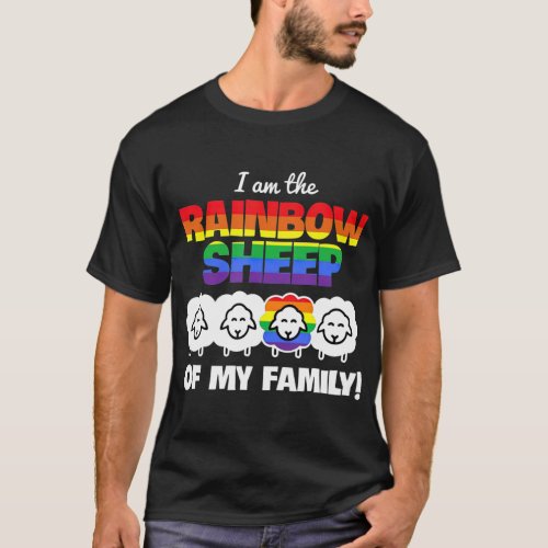 Funny I Am The Rainbow Sheep of the Family LGB T_Shirt