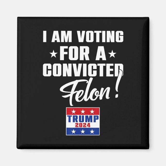 Funny I Am Voting For A Convicted Felon Support Tr Magnet (Front)