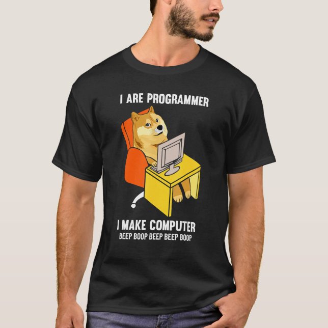 Funny I Are Programmer Programming Coding Nerd Shi T-Shirt (Front)