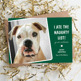 Funny I ate the Naughty List Cute Dog Holiday Card